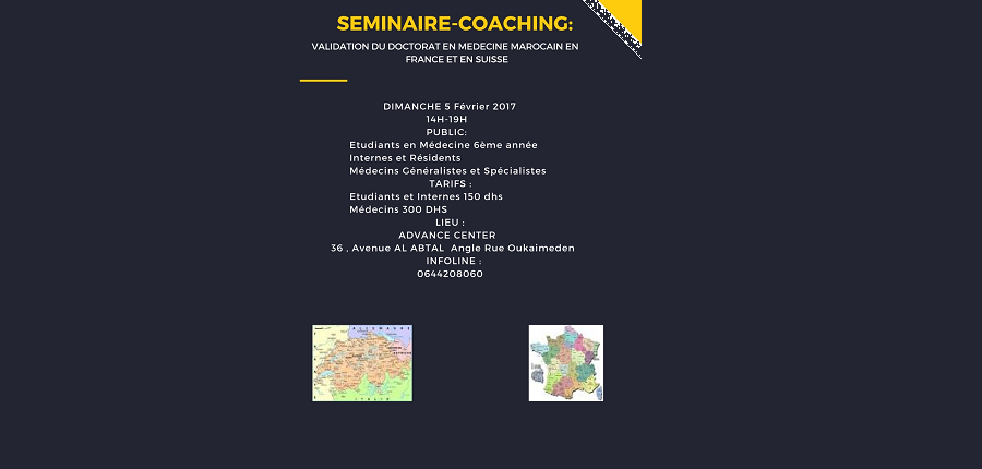 Séminaire-coaching : validation du doctorat en médecine marocain en France et en Suisse